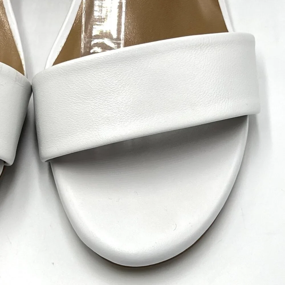 Aerosoles Womens Size 8 Willowbrook White Leather‎ Wedges Sandals Shoes